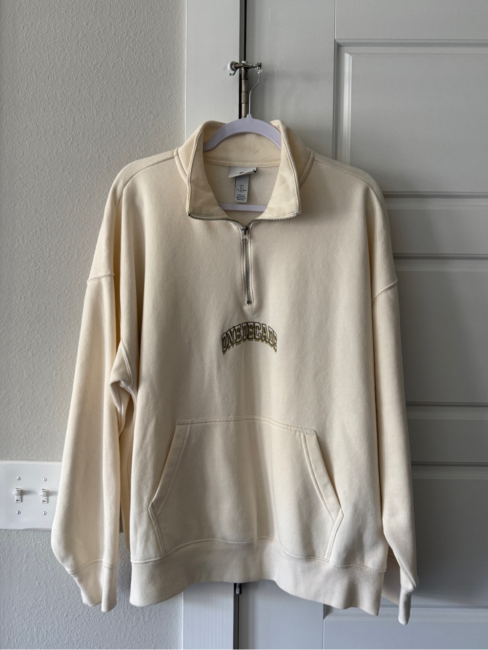 H&M Cream Half-Zip Pullover Sweater